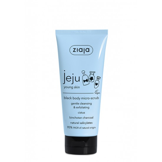 jeju blue line - ziaja - cosmetics - Jeju black microscrub & bodywash  200ml ZIAJA